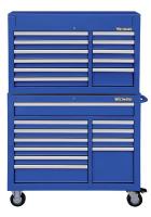 7CY35 Combo Chest/Cabinet, 42 In, 22 Drw, Blue