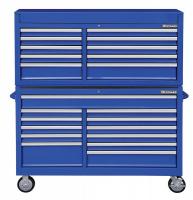 7CY37 Combo Chest/Cabinet, 60 In, 22 Drw, Blue