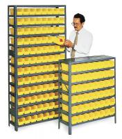 7D416 Bin Shelving, Solid, 36X12, 48 Bins, Yellow