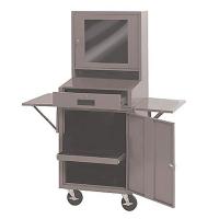 7Y419 Computer Cabinet, Gray, Mobile