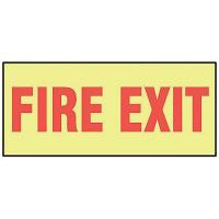 9P896 Fire Exit Sign, 3-1/2 x 10In, R/YEL, ENG