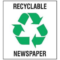 8AA67 Recycling Label, 5 In. H, 5 In. W, PK 5