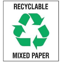 8ZE75 Recycling Label, Vinyl, 5 In. W, PK 5