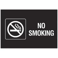 8AC86 No Smoking Sign, 4 x 9In, WHT/BR, ACRYL, ENG