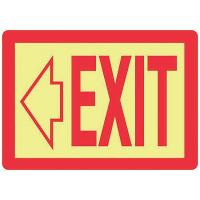 8ADM1 Exit Sign, 10 x 14In, R/YEL, Exit, ENG, SURF