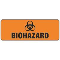9JX95 Biohazard Sgn, 3-1/2x10In, BK/ORN, SYM, PK10
