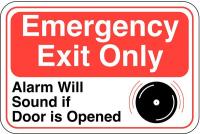 6JLD4 Emergency Exit Sign, 6 x 9In, R and BK/WHT