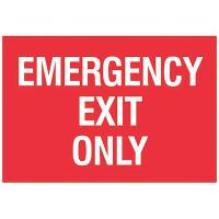 8AF64 Emergency Exit Fire Sign, 7 x 10In, PLSTC