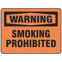 8AHC5 No Smoking Sign, 10 x 14In, BK/R, PORC CTD