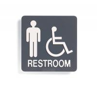 8AMJ9 Restroom Sign, 8 x 8In, WHT/Country STN