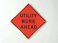 8AMH3 Road Sign, Utility Work Ahead, 36 x 36In
