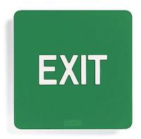 8AMK7 Exit Sign, 8 x 8In, WHT/GRN, Exit, ENG, Text