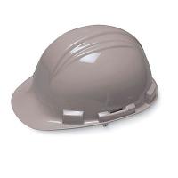 8AP86 Hard Hat, FrtBrim, Slotted, 4PinLk, Gray