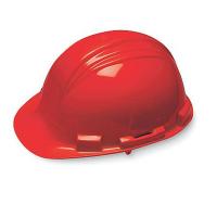 9CM50 Hard Hat, FrtBrim, Slttd, 4Rtcht, Hi-Viz Red