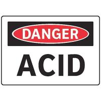 8APL2 Danger Sign, 7 x 10In, R and BK/WHT, Acid