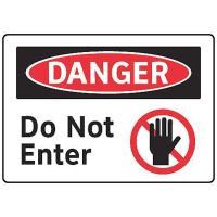 8APN5 Danger Sign, 7 x 10In, R and BK/WHT, ENG