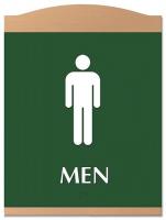 8ATM6 Restroom Sign, 9-1/8 x 7In, WHT/Forest GRN