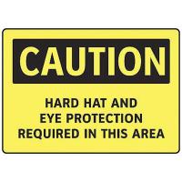 8AUM7 Caution Sign, 7 x 10In, BK/YEL, ENG, Text