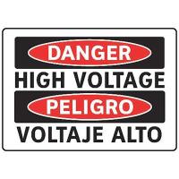 8AV59 Danger Sign, 7 x 10In, R and BK/WHT, Text