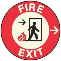 8AV81 Floor Sign, 17x17 In, Fire Exit Right