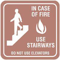 8AV90 Fire Stairways Sign, 5-1/2 x 5-1/2In, ENG