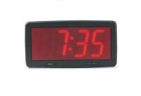 8AV98 LED Clock, Black with Red Display
