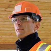 8AZ95 Hard Hat, FrtBrim, Slttd, 6PinLk, Hi-Viz Org