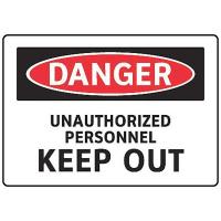 8AZJ3 Danger Sign, 7 x 10In, R and BK/WHT, ENG