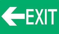 8CFZ2 Exit Sign, 8 x 12In, Glow/GRN, Exit, ENG