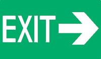 8CFZ3 Exit Sign, 8 x 12In, Glow/GRN, Exit, ENG