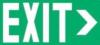 8CG23 Exit Sign, 10 x 21In, Glow/GRN, Exit, ENG