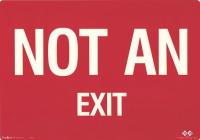 8CG24 Exit Sign, 7 x 10In, WHT/R, Not An Exit, ENG