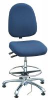 8CG56 Deluxe ESD Chair, Blue, Fabric, 22-29-1/2in