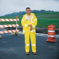 8Z907 Rain Jacket, Hi-Vis Yellow/Green, XL