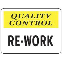 8TKA3 Quality Control Sign, 7 x 10In, Self-ADH