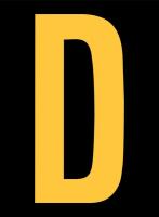 8CK68 Reflective Character, D, 2-7/8 In. H, PK25