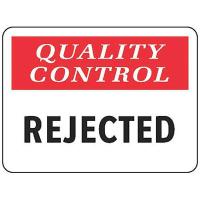 8CKL3 Quality Control Sign, 10 x 14In, PLSTC, ENG