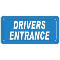 8CL54 Drivers Entrance Sign, 7 x 20In, WHT/BL