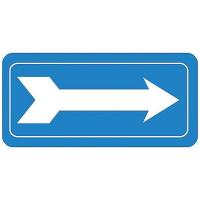 8CL55 Directional Sign, 7 x 20In, WHT/BL, PLSTC