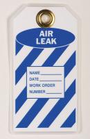 8CV32 Air Leak Tag, 5-3/4 x 3 In, Bl/Wht, PK10