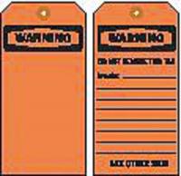 8YAD3 Wrn Tag, 7 x 4 In, Bk/Orn, 3/8 In, PK10