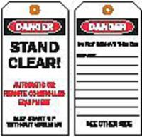 9UCH2 Danger Tag, 7 x 4 In, Bk and R/Wht, PK10