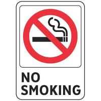 8CMG7 No Smoking Sign, 7 x 10In, R and BK/WHT