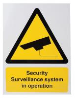 8CMK1 Security Sign, 16 x 12In, YEL and BK/WHT