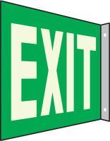 8CPJ1 Exit Sign, 7 x 10In, WHT/GRN, Exit, ENG, Text