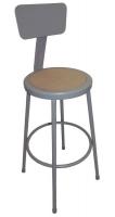 8CV68 Stool, Backrest, Steel, Gray, 30 In. H