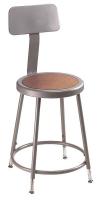 8CV69 Stool, Backrest, Adjstble, Gray, 25 to 33 In