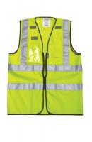 8CXH8 High Visibility Vest, Class 2, L, Yellow