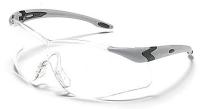 8CZW5 Safety Glasses, Clear Lens, Frameless, Slvr