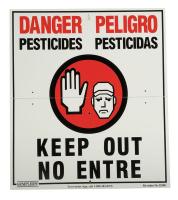 8D529 Danger Sign, 16 x 14In, BK and R/WHT, AL